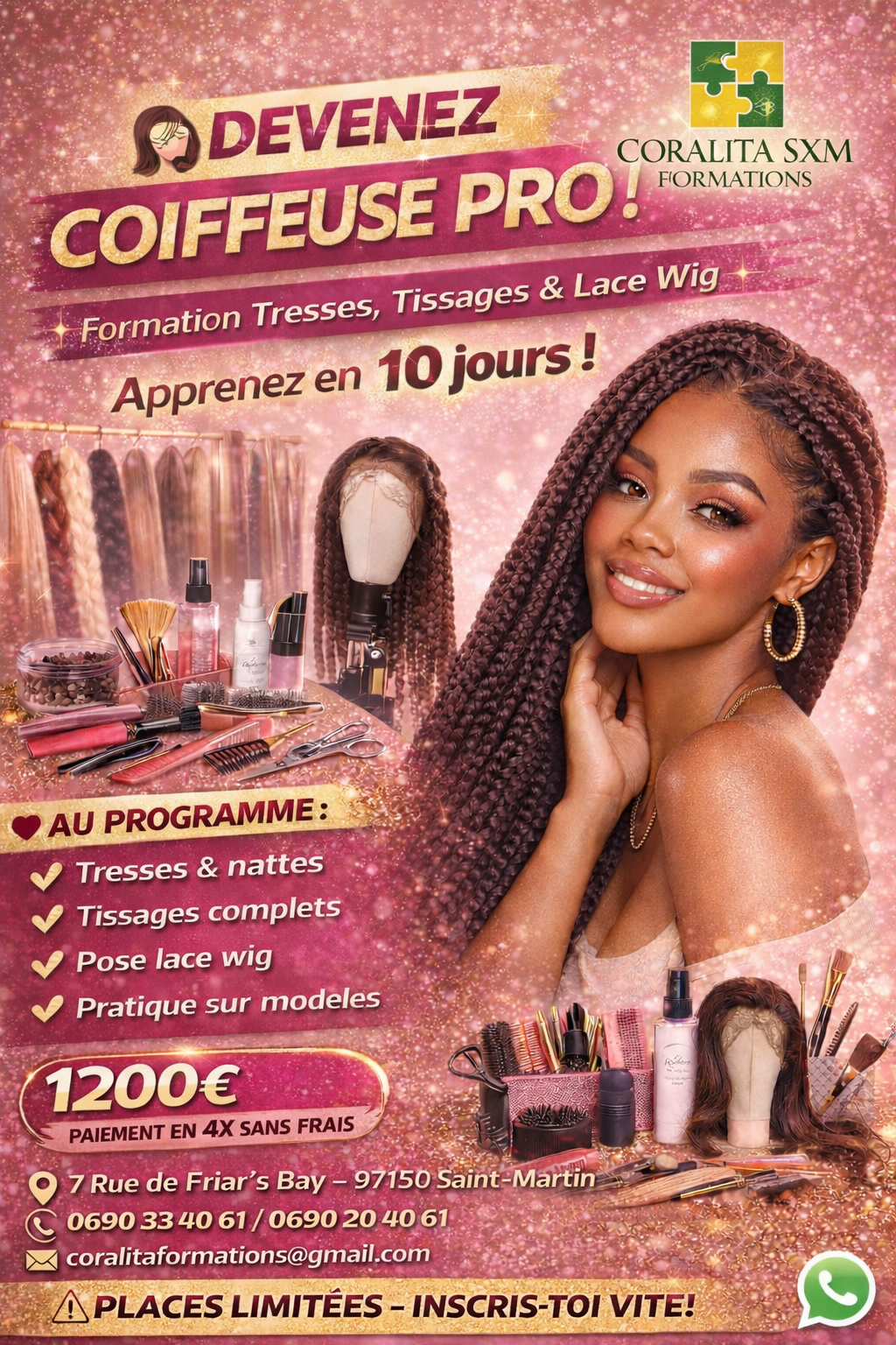Atelier CORALITA SXM FORMATIONS — Coiffure · Tresses, tissages & lace wig