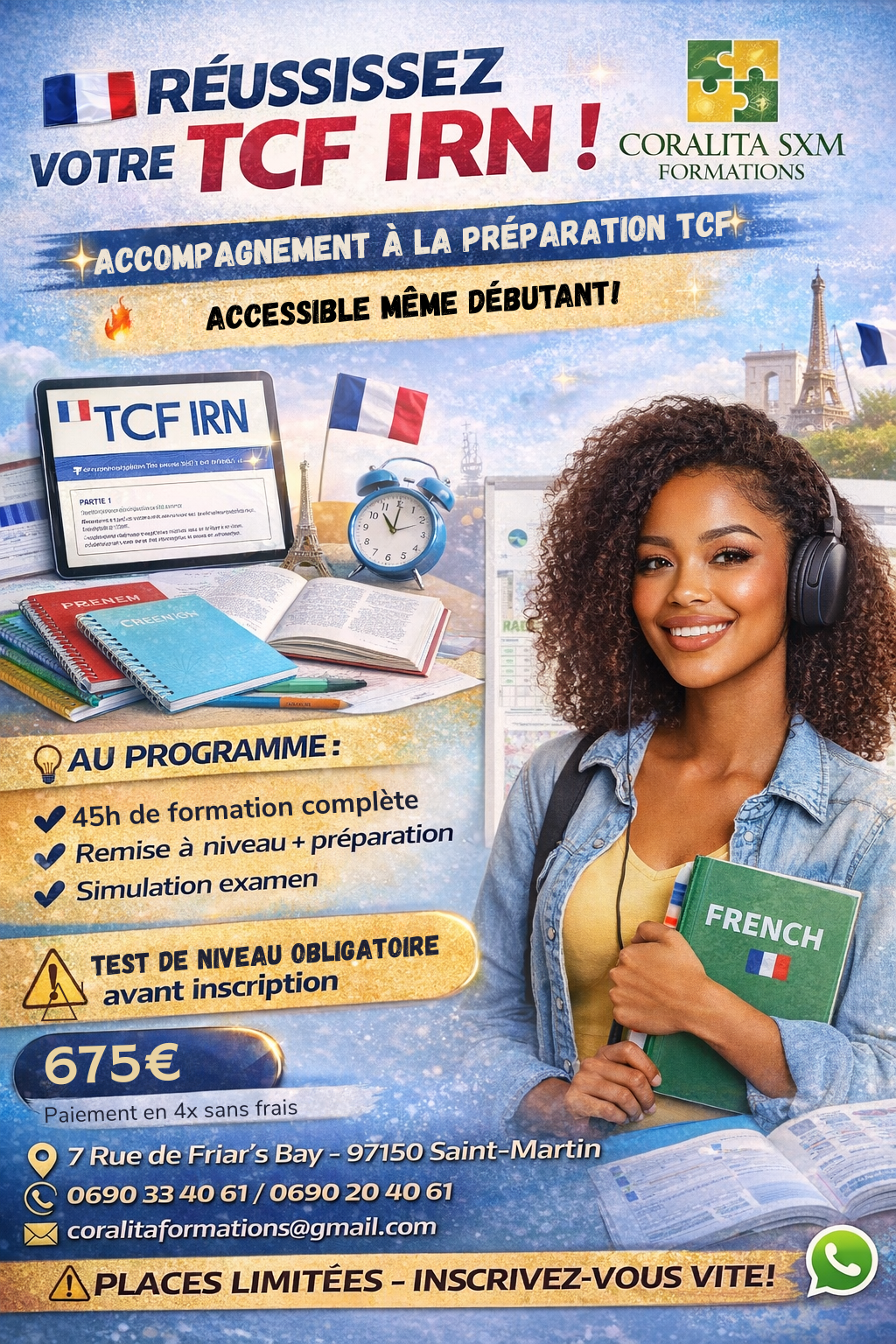 Atelier CORALITA SXM FORMATIONS — Préparation au TCF IRN
